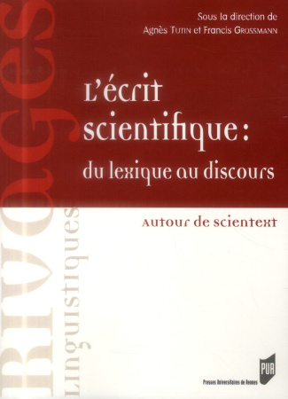 L'écrit scientifique, du lexique au discours