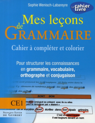 Mes leçons de Grammaire CE1. Cahier à compléter et colorier pour structurer les connaissances en gra