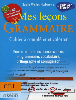 Mes leçons de Grammaire CE1. Cahier à compléter et colorier pour structurer les connaissances en gra
