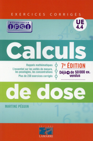 Calculs de dose exercices corrigés 7e ed