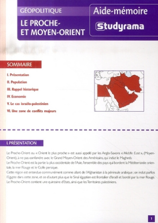 Le Proche et Moyen-Orient