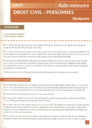 Droit civil : Personnes