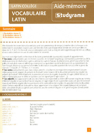 Vocabulaire latin