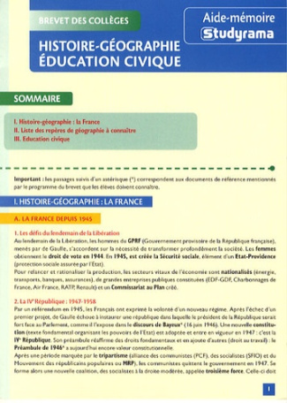 Histoire-géographie, éducation civique. Brevet des collèges, 2e édition