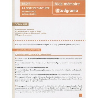 La note de synthèse aux concours administratifs