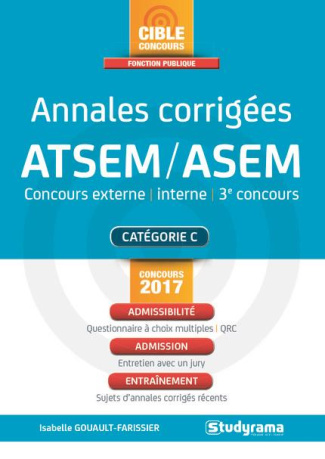 Annales corrigées ATSEM/ASEM. Concours externe, interne, 3e concours