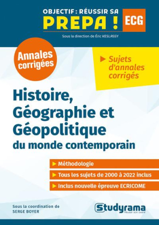Annales et sujets inédits d'histoire, géographie et géopolitique du monde contemporain