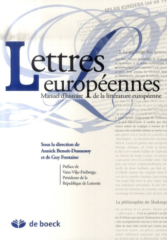 Lettres européennes. Manuel universitaire d'histoire de la littérature européenne, 2e édition