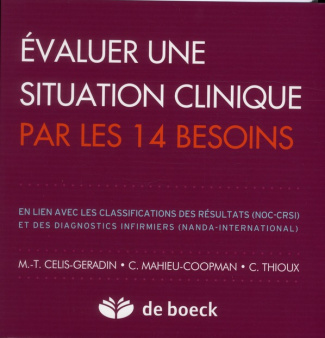 Evaluer une situation clinique des 14 besoins. Classification des résultats (NOC-CRSI) et des diagno