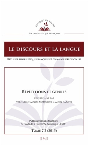 Le discours et la langue N° 7.2/2015 : Répétitions et genres