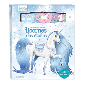 Ma pochette féerique Licornes des étoiles. Avec 300 stickers