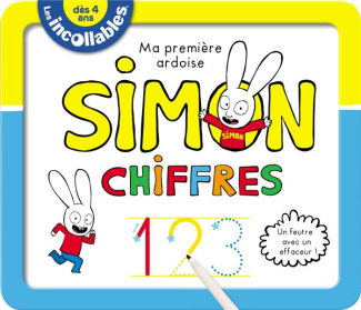 Ma première ardoise Simon Chiffres. Inclus un feutre avec un effaceur !
