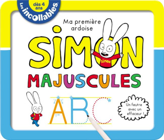 Ma première ardoise Simon Majuscules. Inclus un feutre avec un effaceur !