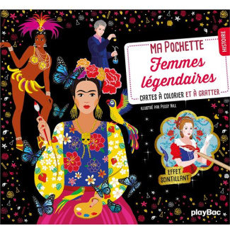 Femmes légendaires. Avec 5 cartes à gratter scintillantes, 5 cartes à colorier, 1 pique en bois