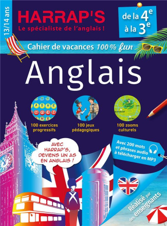 Cahier de vacances Anglais de la 4e à la 3e. 100% jeux