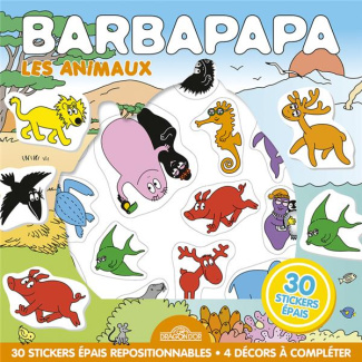 BARBAPAPA - POCHETTE DE STICKERS REPOSITIONNABLES - LES ANIMAUX