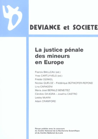 Déviance et Société Volume 26 N° 3, Septembre 2002 : La justice pénale des mineurs en Europe