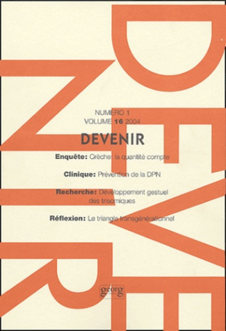 Devenir Volume 16 N° 1/2004