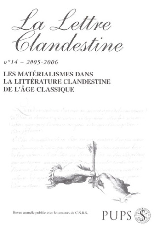 La Lettre Clandestine N° 14/2005-2006 : Les matérialismes dans la littérature clandestine de l'Age c