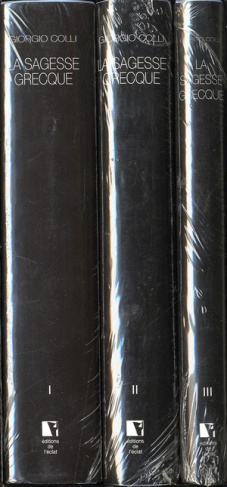 LA SAGESSE GRECQUE - COFFRET 3 VOLUMES