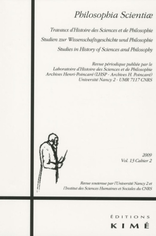 Philosophia Scientiae Volume 13 N° 2/2009 : Actes de la 17e Novembertagung d'histoire des mathématiq
