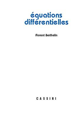 Equations différentielles