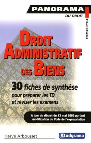 Droit administratif des biens. Domaine des personnes publiques, expropriation pour cause d'utilité p