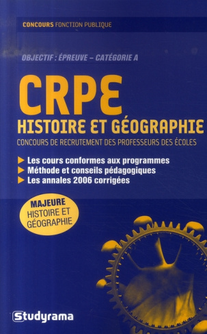 CRPE Histoire et géographie. Concours de recrutement des professeurs des écoles
