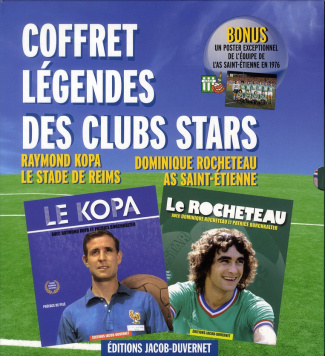 Coffret légendes des clubs stars. En bonus un poster exceptionnnel de l'équipe de L'AS Saint-Etienne