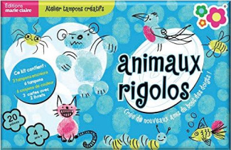 Animaux rigolos. Crée de nouveaux amis du bout des doigts ! Avec 3 tampons encreurs, 6 tampons, 6 cr