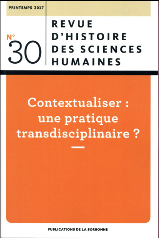 REVUE D HISTOIRE DES SCIENCES HUMAINES 30