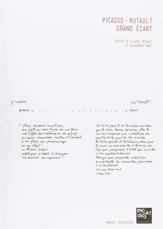 Picasso-Rutault. Grand écart