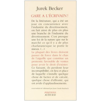 Gare à l'écrivain !. Essai