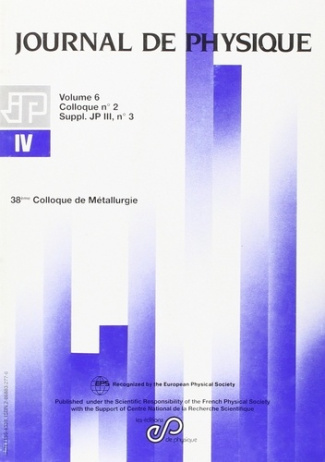 38E COLLOQUE DE METALLURGIE DE L'INSTN:LES INTERMETALLIQUES