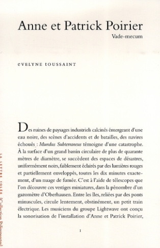 Anne et Patrick Poirier. Vade-mecum