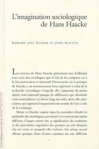 L'imagination sociologique de Hans Haacke