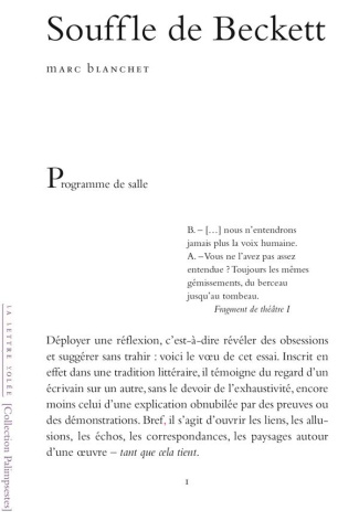 Souffle de Beckett