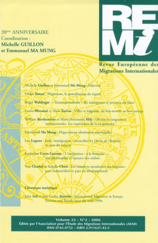 Revue européenne des migrations internationales Volume 22 N° 2/2006 : 20e Anniversaire