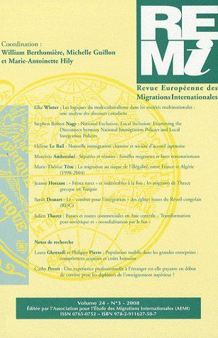 Revue européenne des migrations internationales Volume 24 N° 3/2008