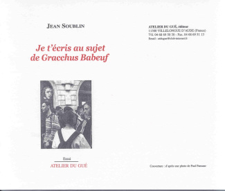 Je t'écris au sujet de Gracchus Babeuf