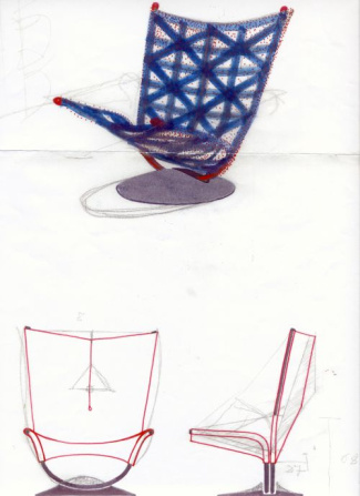 Pierre Paulin "le siège anneau". Avec un dessin numéroté, Edition limitée