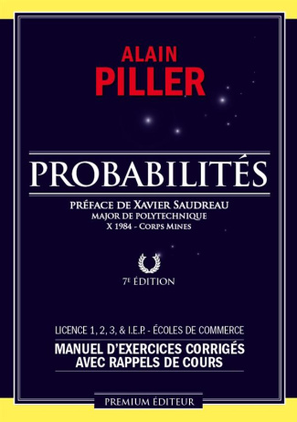 Probabilités. Manuel d'exercices corrigés avec rappels de cours, 7e édition