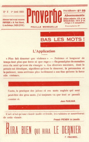 Proverbe. 6 numéros Février 1920 - juillet 1921