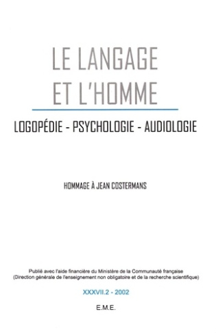 Le Langage et l'Homme Volume 37 N° 2, 2002 : Hommage à Jean Costermans