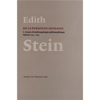 DE LA PERSONNE HUMAINE - 1. COURS D'ANTHROPOLOGIE PHILOSOPHIQUE. MUNSTER 1932-1933