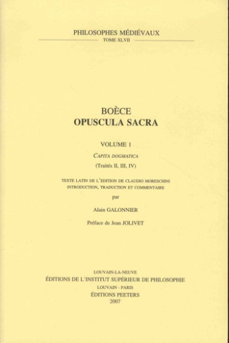 OPUSCULA SACRA VOLUME 1, CAPITA DOGMATICA