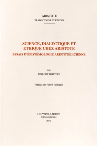 SCIENCE, DIALECTIQUE ET ETHIQUE CHEZ ARISTOTE