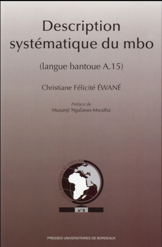 Description systématique du mbo (langue bantoue A.15)