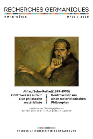 Recherches germaniques Hors-série N° 15/2020 : Alfred Sohn-Rethel (1899-1990)