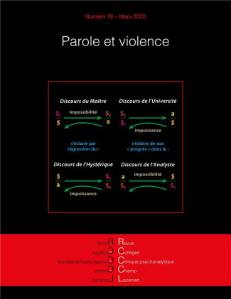 Revue des Collèges de Clinique psychanalytique du Champ lacanien N° 19, mars 2020 : Parole et violen
